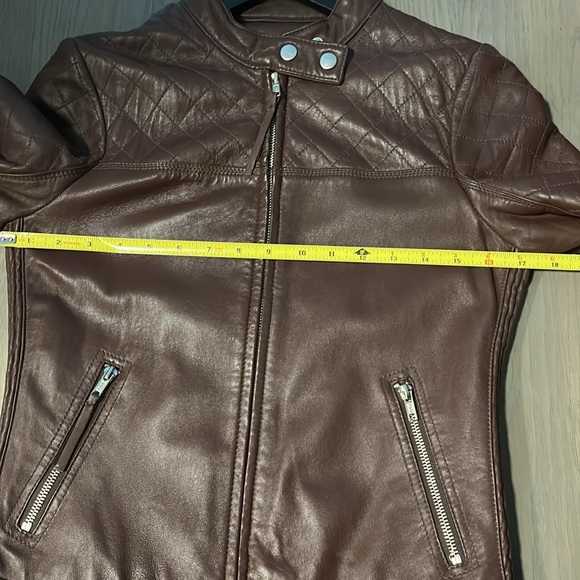Bagatelle Brown leather jacket - Picture 7 of 10
